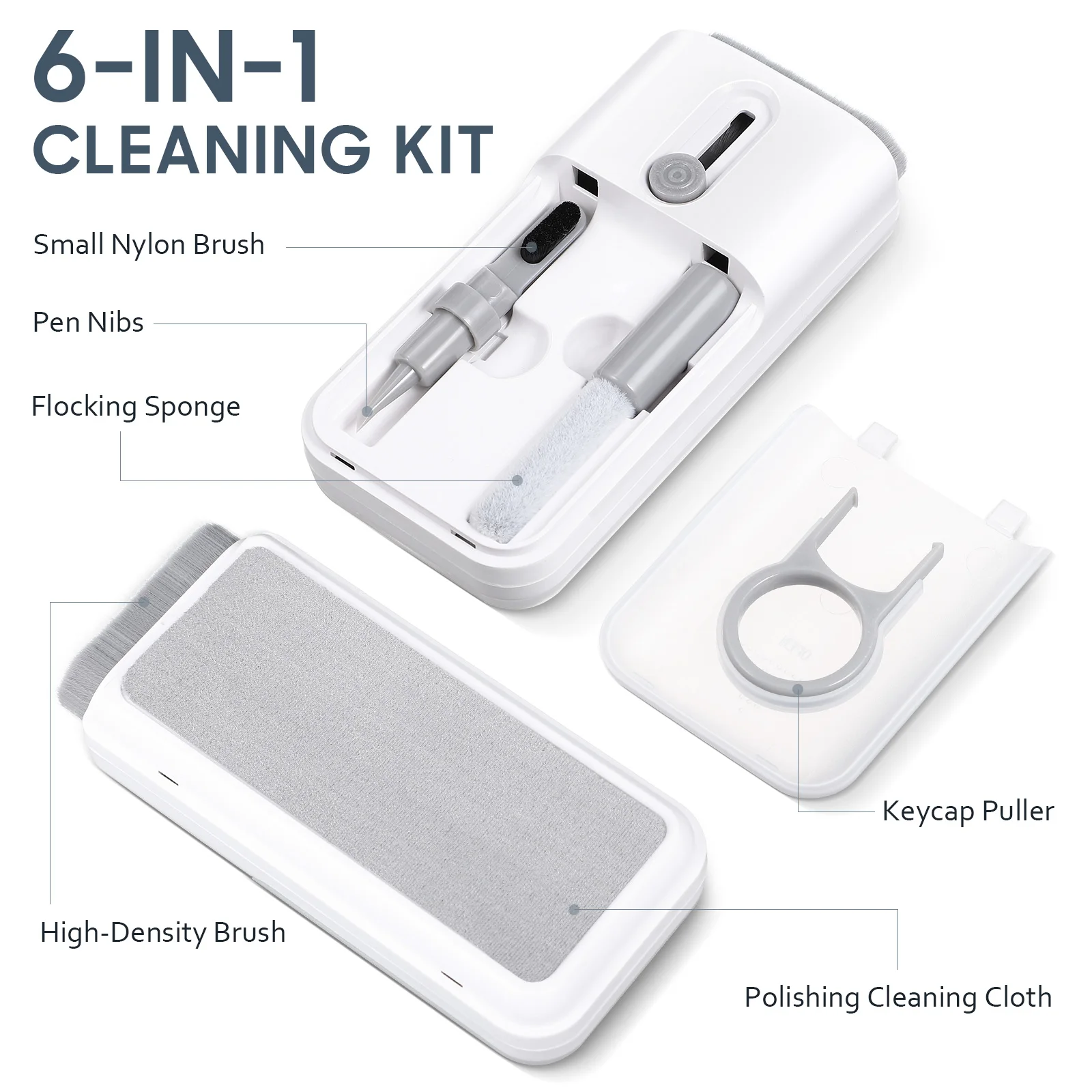 

2 set Electronic Cleaning Kit High Density Brush Flock Sponge Wiper Key Cap Puller Spray Bottle For Keyboards Phones Screens