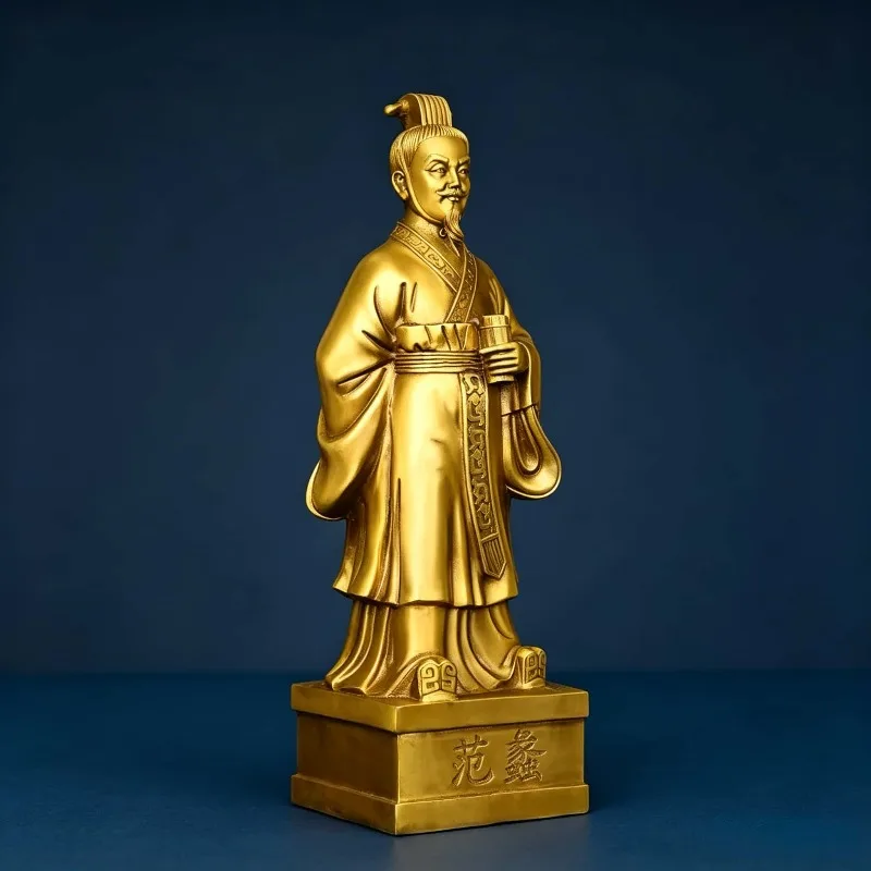 Brass Fan Li God of Wealth Figurine The Art of Making Money,for Home or Office Display