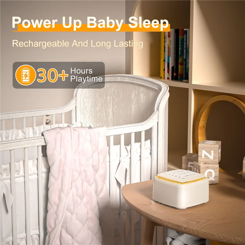 CYGJ-White Noise Machine,Rechargeable Sound Machine For Baby Adults,30 Soothing Sounds And Warm Light For Sleeping Easy To Use