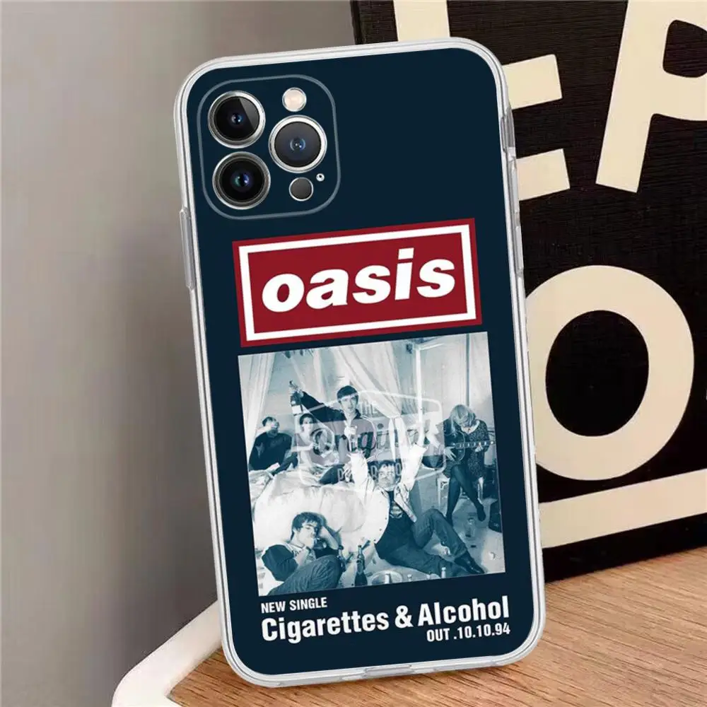 O-Oasis Band Phone Case For iPhone 15 14 13 12 Mini 11 Pro XS Max X XR SE 6 7 8 Plus Soft Silicone Cover