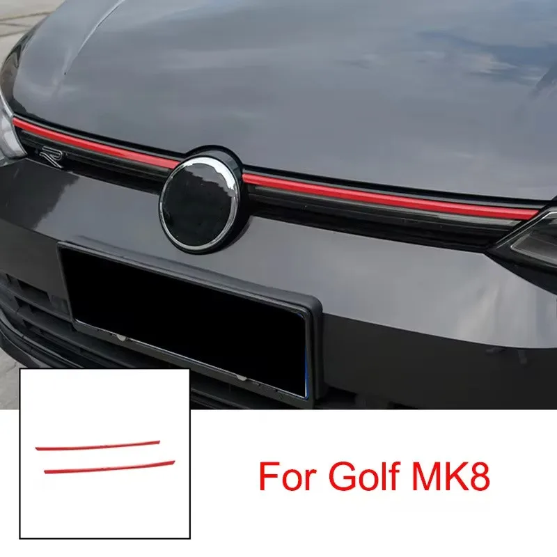 

For VW Golf 8 MK8 2020 2021 2022 2023 Car Front Bumper Grille Trim Grill Decoration Strip ABS Plastic Covers Car Accessories