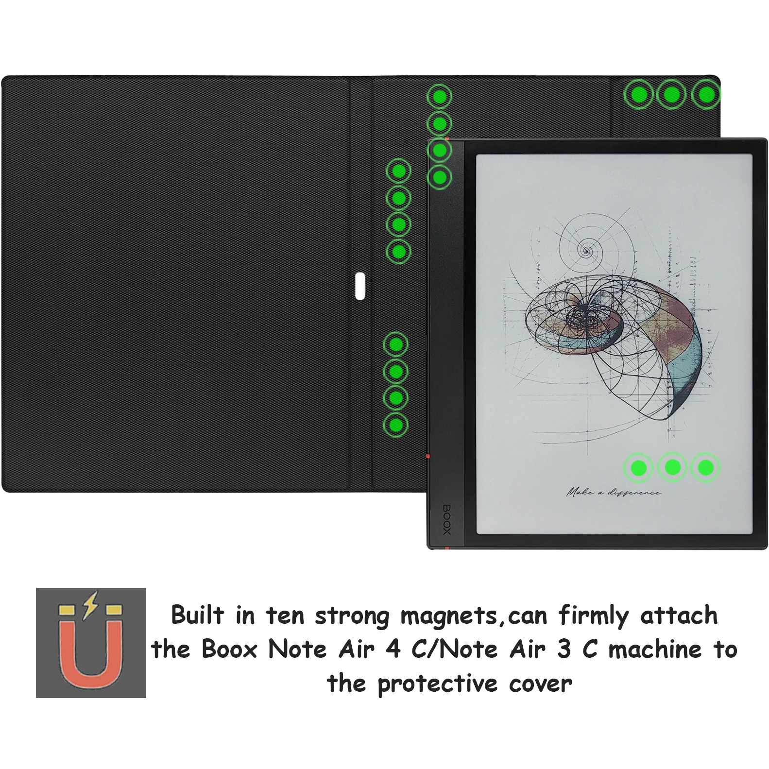 GAUGGER Magnetic Stand Case for Onyx Boox Note Air 5C/4 C (2025/2024 Released) Ultra-Thin Lightweight Cover with Auto Sleep/Wake