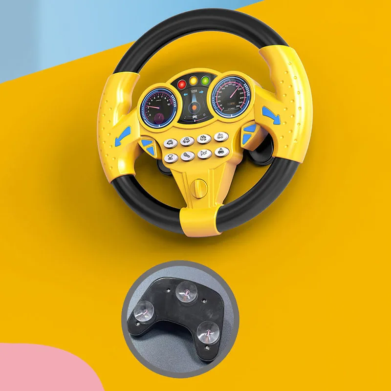 Eletric Simulation Steering Wheel Toy with Light Sound Baby Kids Musical Educational Copilot Stroller Steering Wheel Vocal Toys