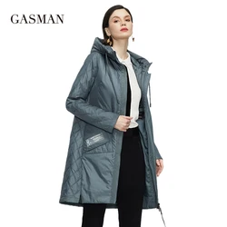 GASMAN 2022 New trench Coat female Women's spring jacket Autumn coat women long parka outwear Slim fashion casual Jackets 21150