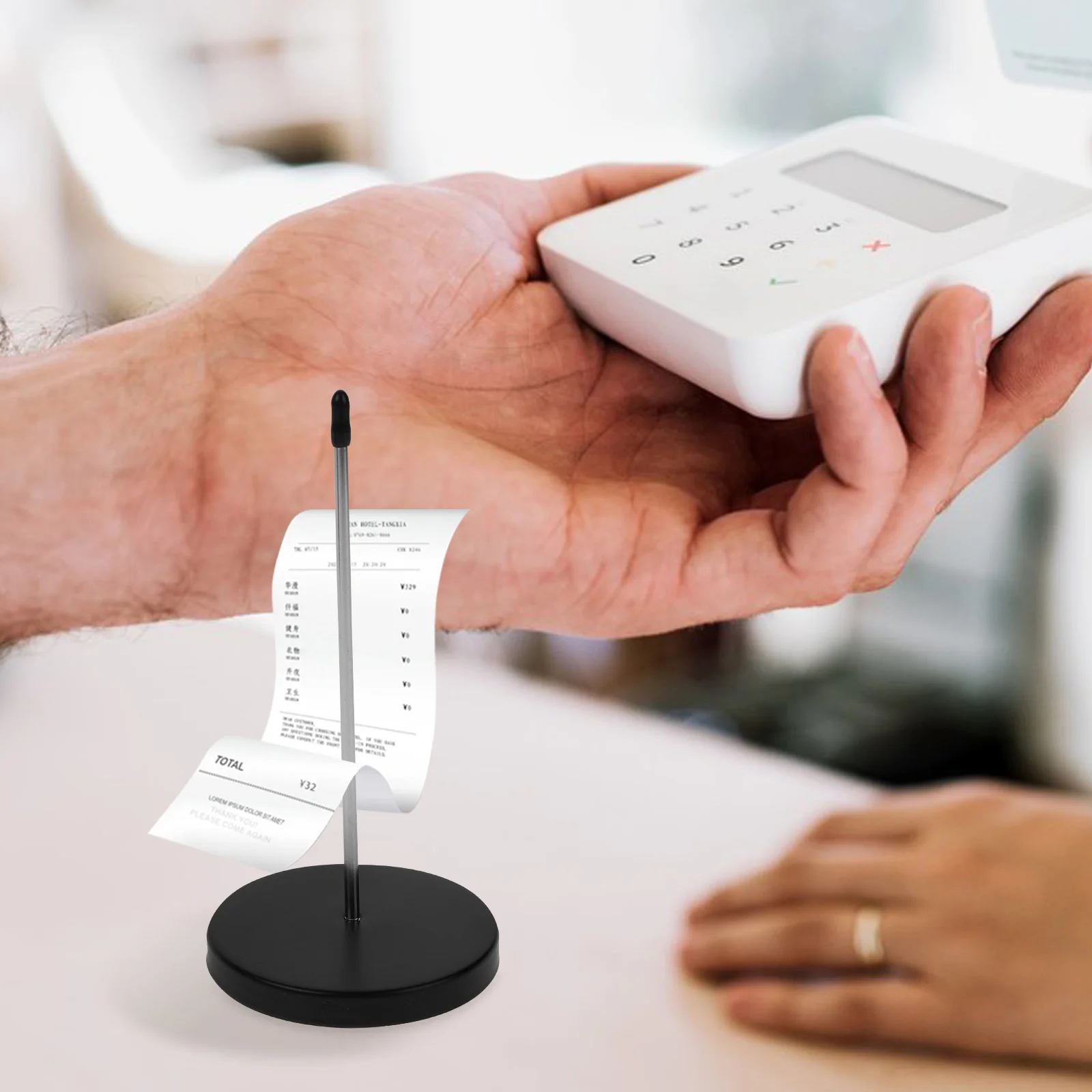 

4Pcs Receipt Holder Spike Desk Memo Fork Bill Organizer for Restaurant Office Kitchen Milk Tea Shop Ticket Note File Storage