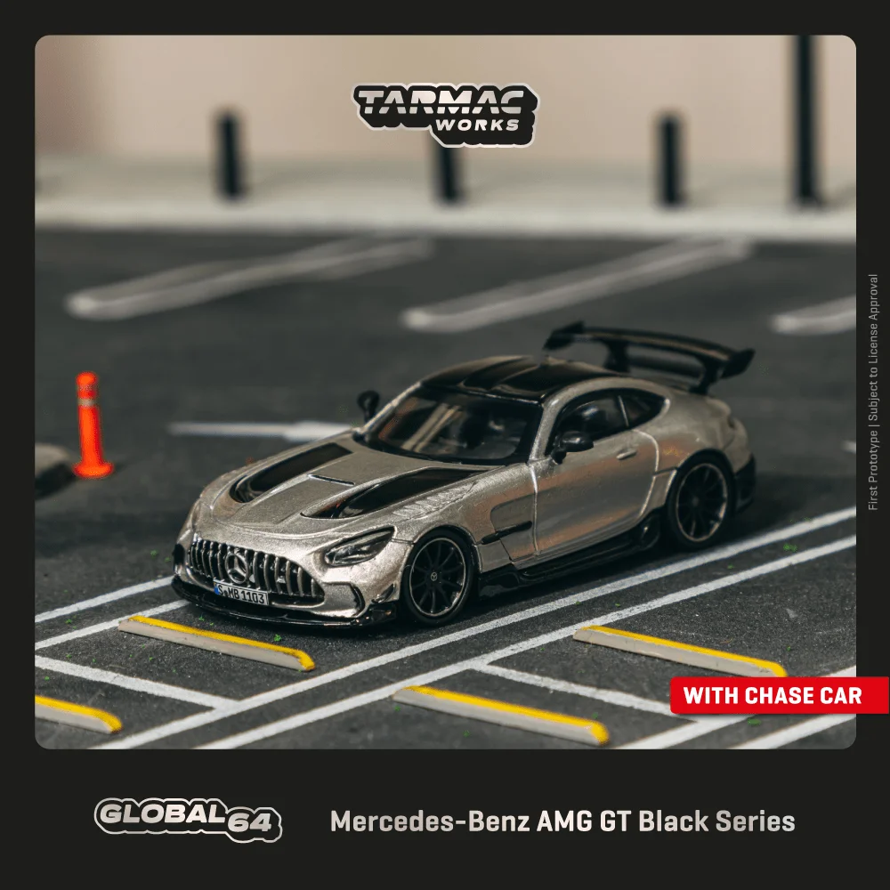 TWในสต็อก1:64 Mercedes Benz AMG GT Black Series Silver MetallicรถDiecast Collection Miniatureของเล่นTarmac Works