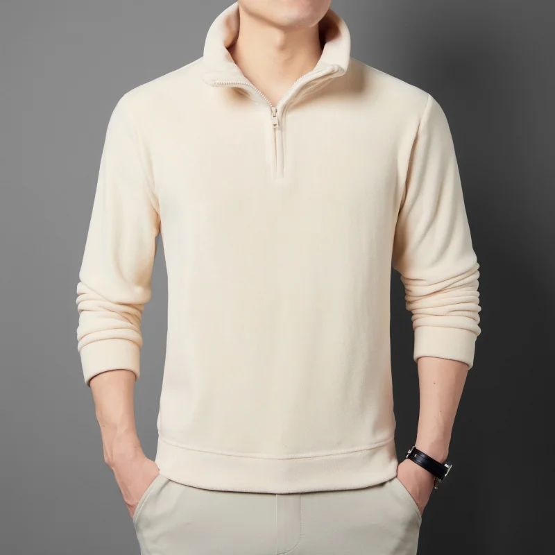 

Men Outdoor Running Fitness Sports Leisure Comfortable Trendy T-shirt Spring Autumn Fashion Zipper Cashmere Warm Pullover Hoodie