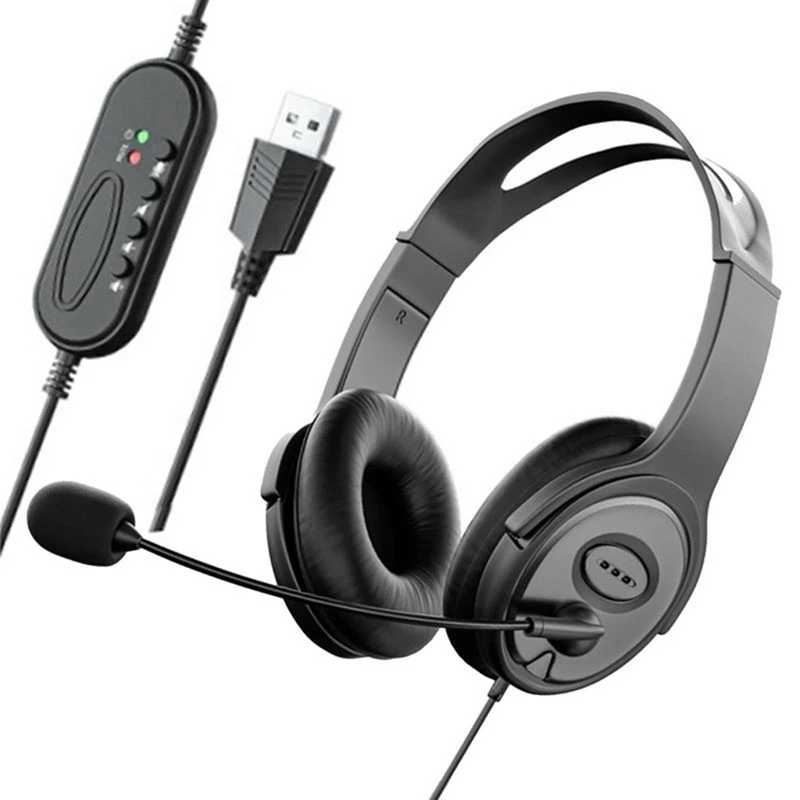 Call Center Headset Stereo Headphones Noise Cancelling Microphone For Zoom Skype Office Call Center Home Podcast