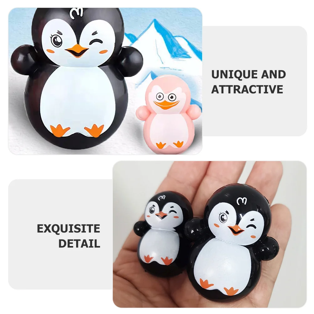 50 Pcs Tots Toys Desktop Tumbler Xmas Ornament Tabletop Plaything Christmas Decor Plastic Baby Cartoon
