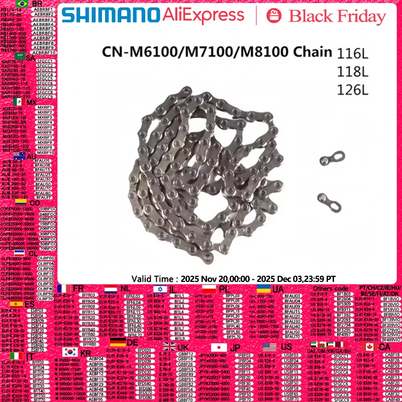 yZ[zV}m DEORE XTR CN M9100 XT M8100 SLX M7100 DEORE M6100 `F[ 12s MTB ]ԃ`F[ 116L 124L 126L ]ԃIWiV}m