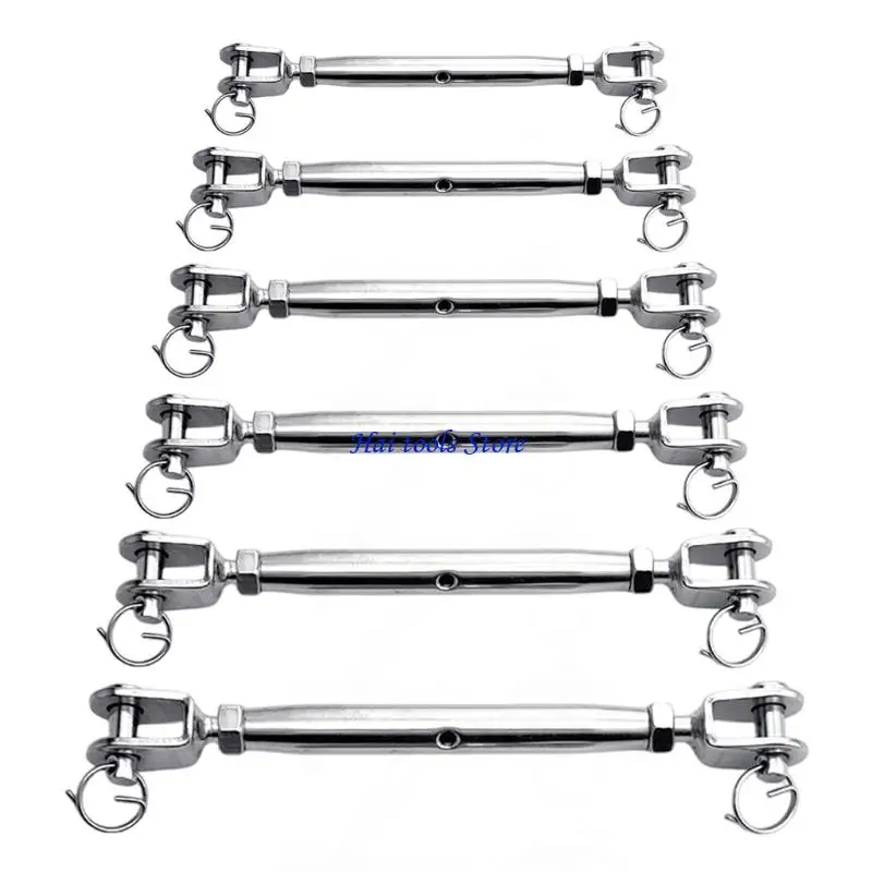 X37E Pack of 2 Steel Closed Body Turnbuckles Strength Corrosion Resistance for Precise Adjustment 5/6/8/10/12/14mm Jaw