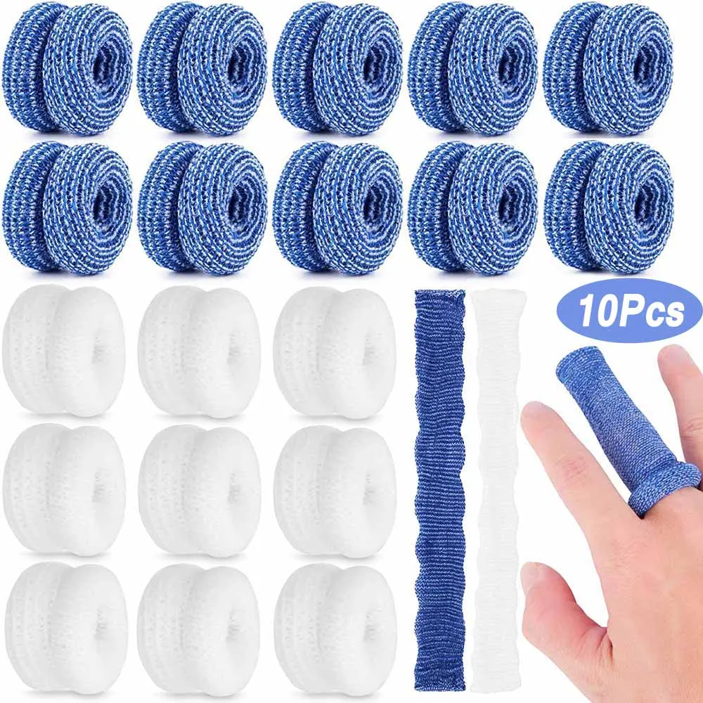 10Pcs Tubular Bandage Dressings Finger Bandage, Finger Bandage, Finger Toe Sleeves, Thumb Protector for Use Beneath A Finger Cot