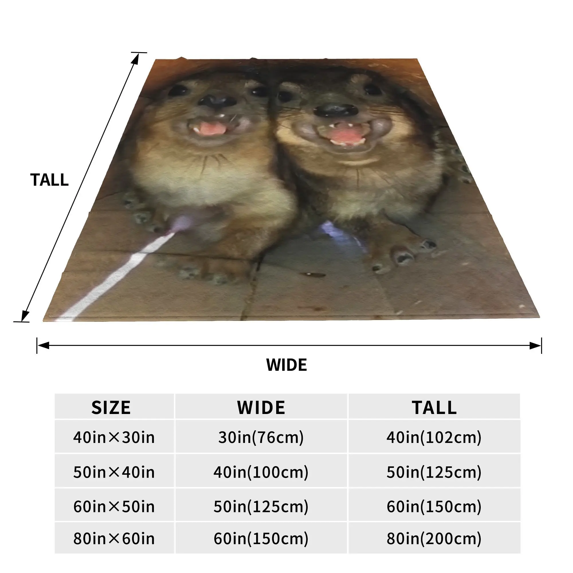 Flannel Throw Blanket Rock Hyrax funny meme Warm Plush Blankets Soft Bedding for Bed Living room Home Picnic Couch