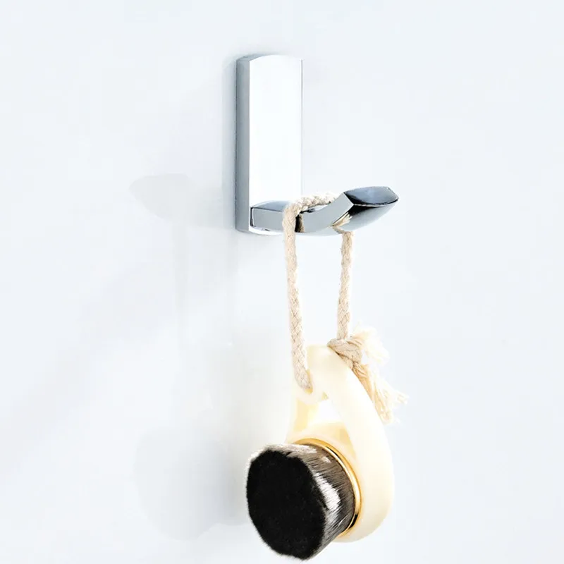 Bright Silver Hook Brass Chrome Plated Bathroom Wall Hook Towel Kitchen and Bathroom clothes and caps Hook clothes Hook 2