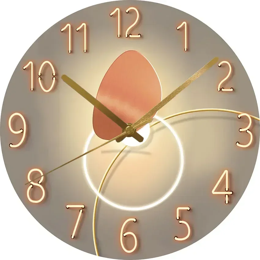 NET red new style clock without perforated wall clock living room bedroom wall household quartz mute wall watch