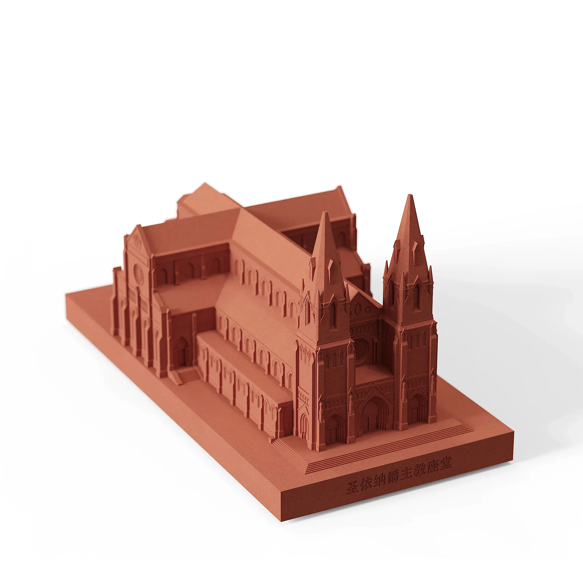 Shanghai Xujiahui Church of St. Ignatius Cement Classic Building Model Home Decoration Office Desktop Concrete Ornaments