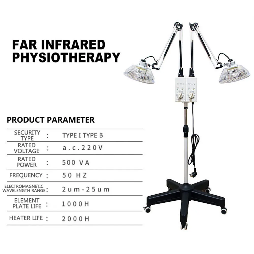 Floor-standing Double lamp head Electromagnetic TDP Therapy Device Electromagnetic Heat Therapy Lamp With Casters