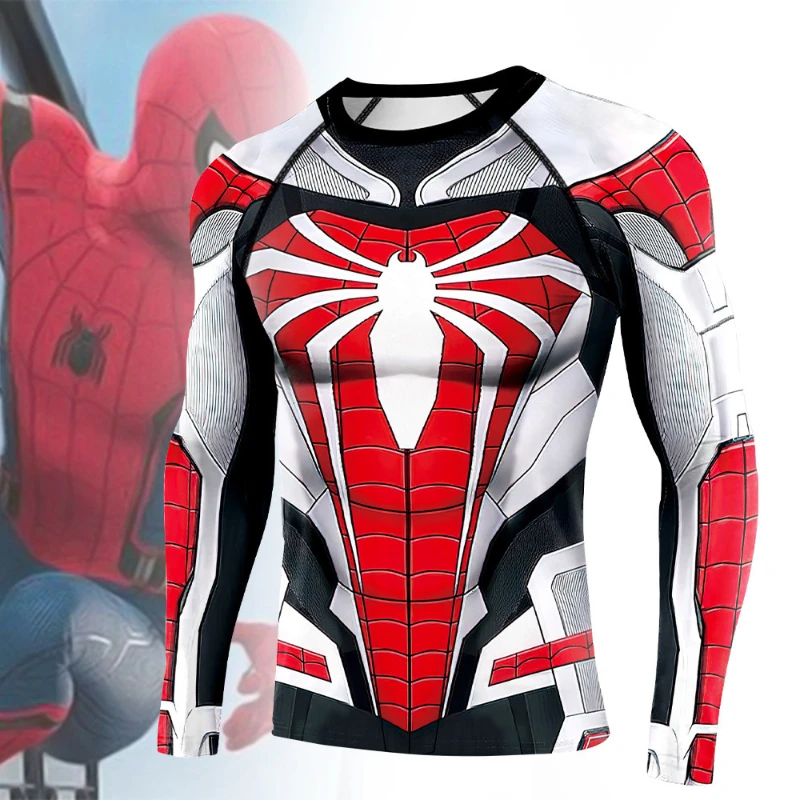 

Superhero Movie Spidermen Compression Shirts for Men Short Sleeve Comics Spider Cosplay Halloween Party Elastic Fitness Tops