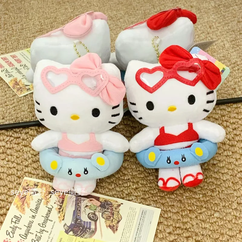 

Kawaii Sanrio Plush Doll Hello Kitty Plush Keychain Cute Girl Cartoon Backpack Pendant Decoration Kids Soft Filling Toy Gift