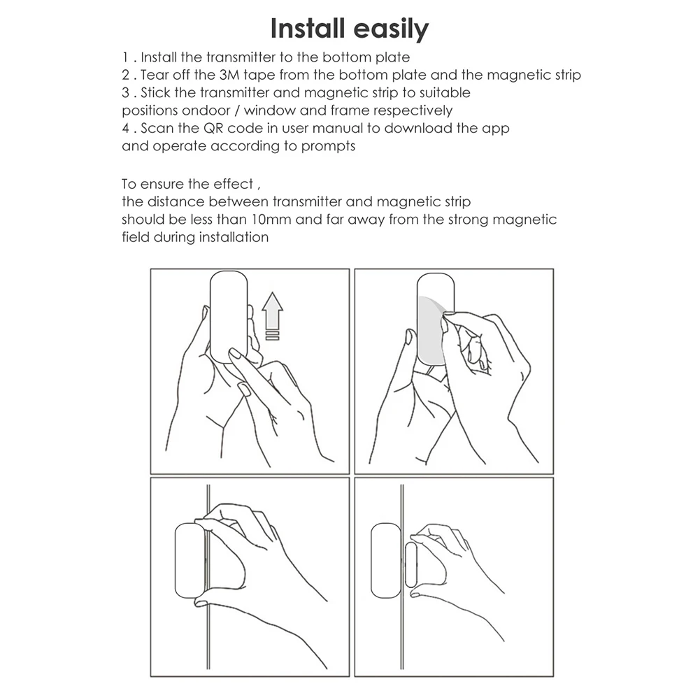 Sensor de puerta inalámbrico Universal, alarma inteligente para ventana y puerta, accesorios