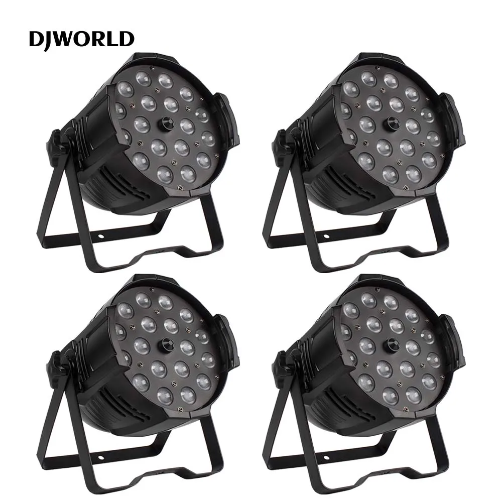 

4pcs 18x18W RGBWA+UV LED Zoom Par Light 6-in-1 DMX512 Strobe Stage Light Professional Disco DJ Club Performances Outdoor Party