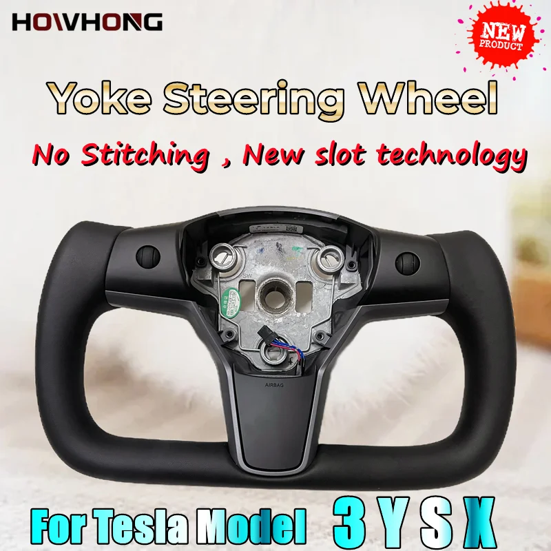 YOKE Steering Wheel New No Stitching For Tesla Model 3 Y S X Latest Slot Technology Customized Modified Car Interior Accessories