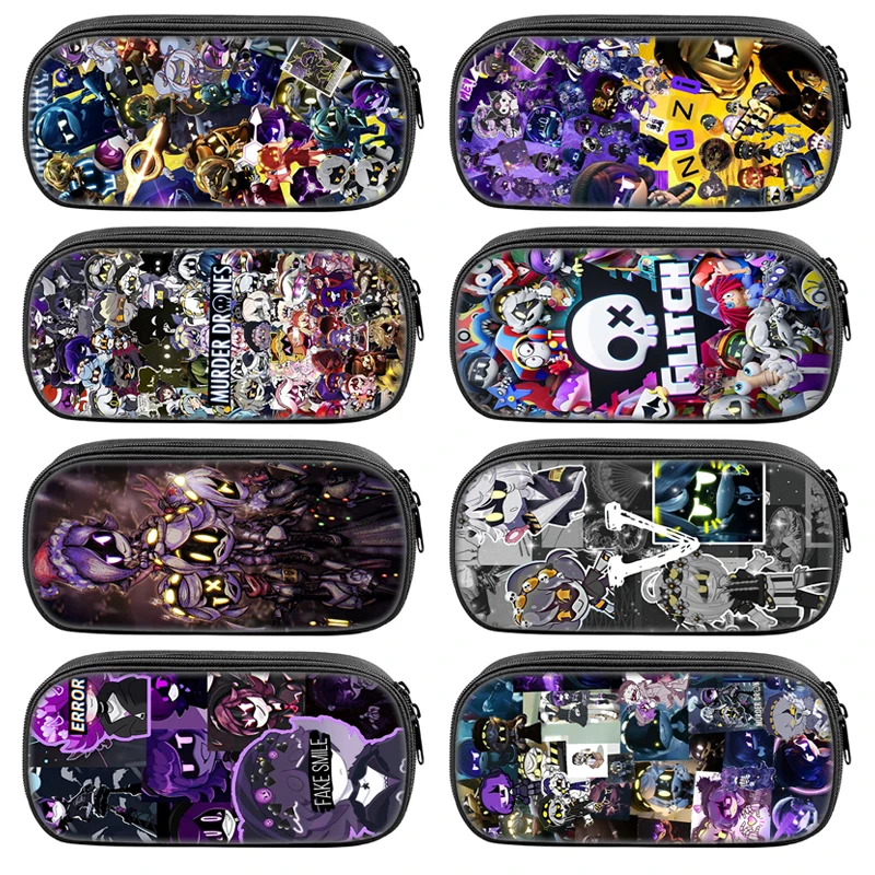 Murder Drones Cartoon Pen Box Bag for Student Big Capacity School Supplies Zipper Game Pencilcases Children's Birthday Gift
