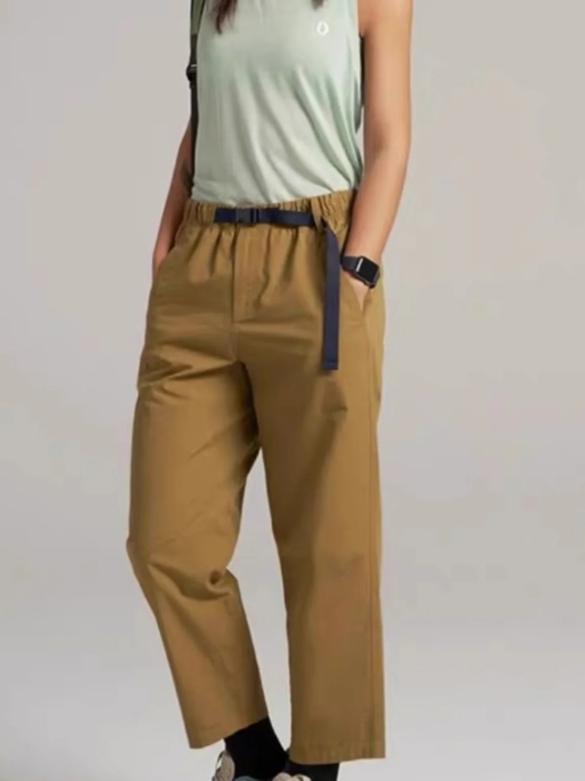 Classic 3D Tailored Sports Outdoor Women's Casual Pants Long Tapered Loose Fit Harlan Style Pure Color Polyester Fiber