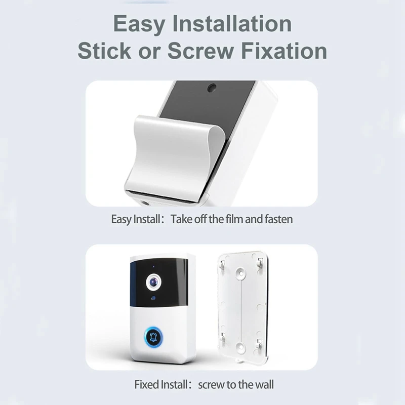 Беспроводной дверной звонок с функцией внутренней связи и дверным звонком ночного видения для домашней безопасности