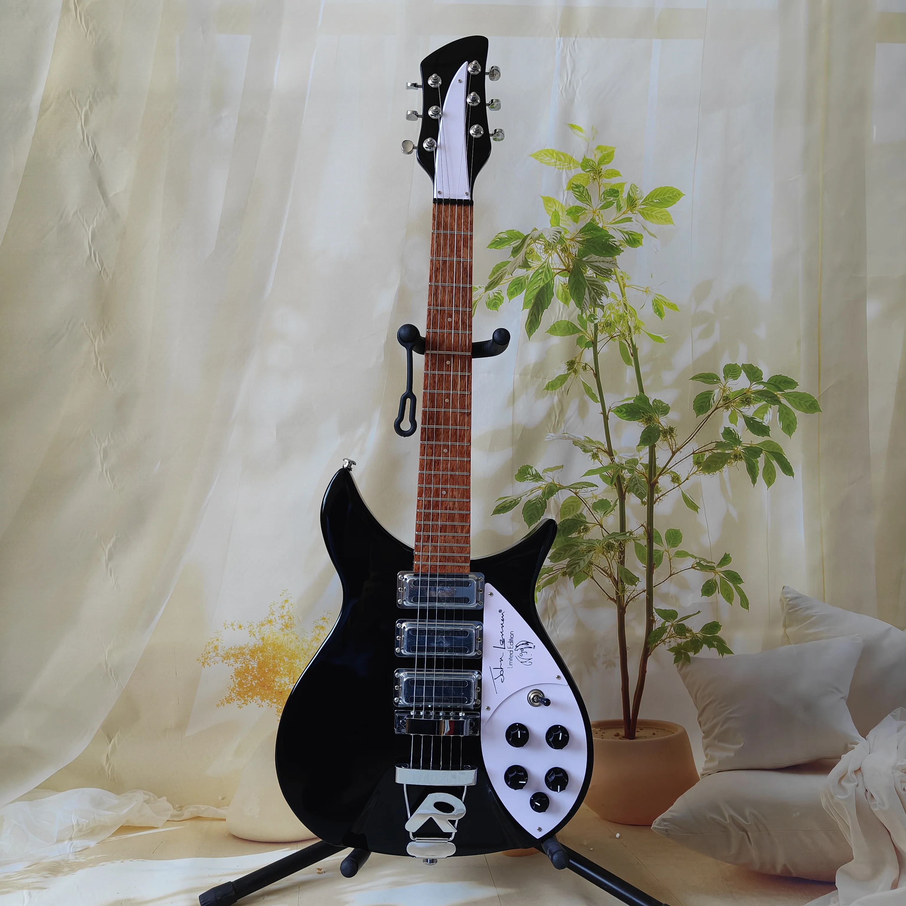 A high-quality acoustic-electric guitar with a solid wood body, high-quality pickups, stainless steel frets, right-handed play s
