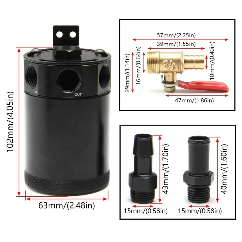 جديد مع مرشح الاستراحة النفط مقياس ثقب تنفس غلاية سبائك الألومنيوم العالمي خزان الوقود فاصل الزيت الصيد يمكن