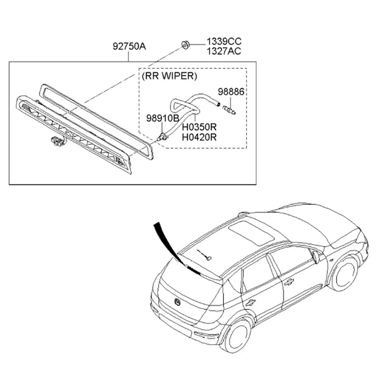 927002L100 Car Brake Stop Lamp Rear for Hyundai Elantra Touring I30W 2008-2011 92700-2L100