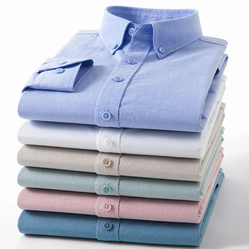 New 100% Pure Cotton Striped Shirt For Men's Long Sleeve Casual Buttons Regular Fit Soft Comfortable Social Shirts Men Clothing