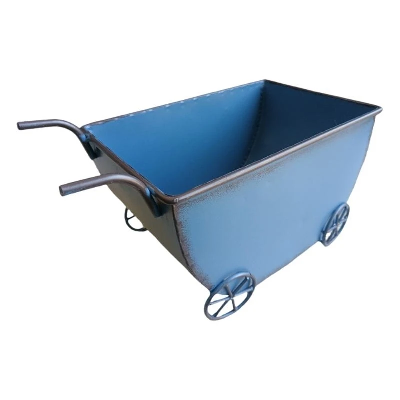 

C4DF Iron Wheelbarrow Planter Iron Wagon Planter Box for Farm House Garden Patio Rustproof Outdoor Patio Decoration