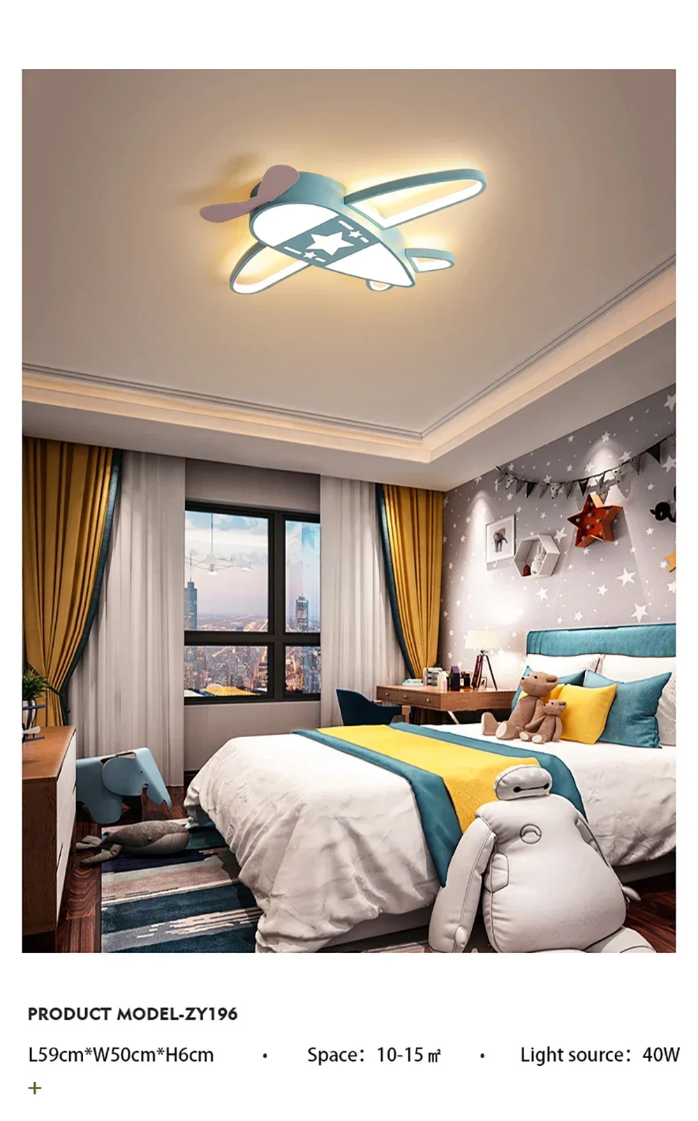 Flugzeug Deckenleuchte Cartoon Kinder Deckenleuchte Kreatives Design Led Weiß Lampe Wohnzimmer Esszimmer Baby Kinderzimmer Zimmer Dekor Lampe – Detail 27