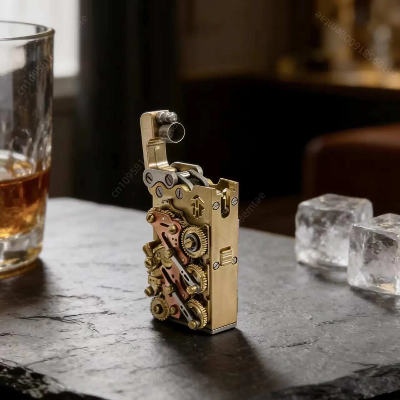 New gear coupled steampunk fuel lighter, one click ejection ignition lighter, cigarette accessories, men's gift