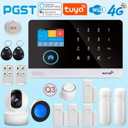 PGST Home Security System, 103 inch screen, 4G, WiFi，GSM，2.4MHz，Application control, equipped with PIR motion sensors,IP cameras