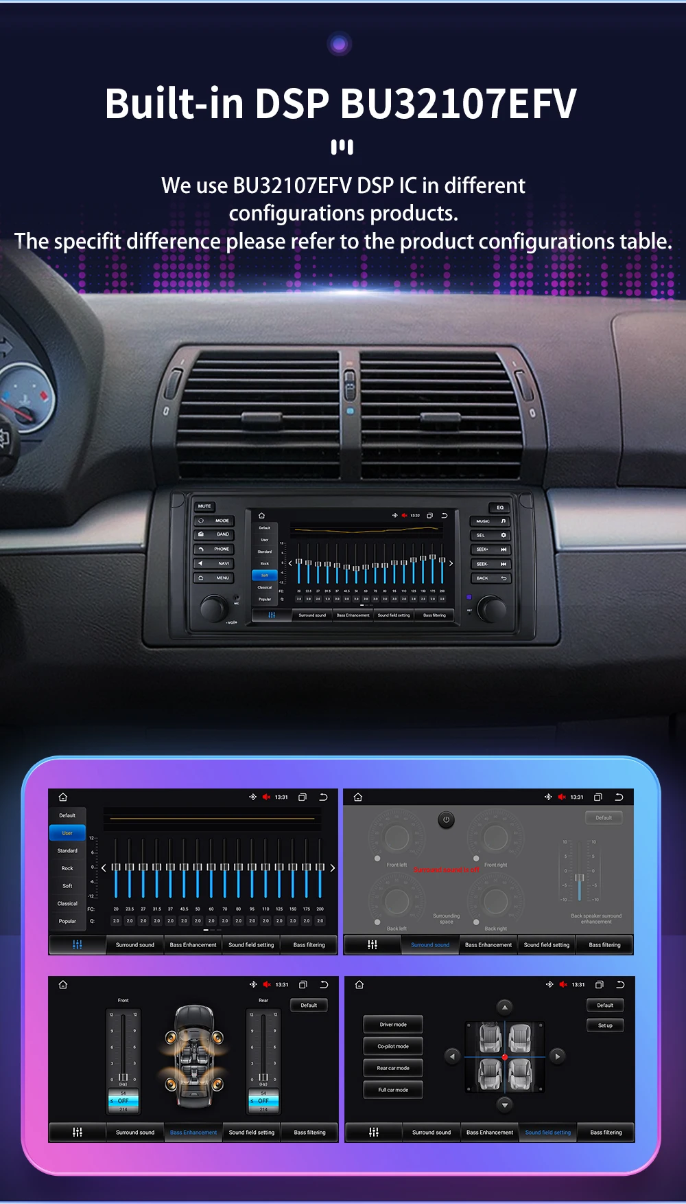 Hizpo Auto-Intelligente Systeme für BMW 5er E39 X5 E53 M5 1996–2003 Multimedia 2din Autoradio Android 13 Auto Carplay 7862 4G – Detail 16