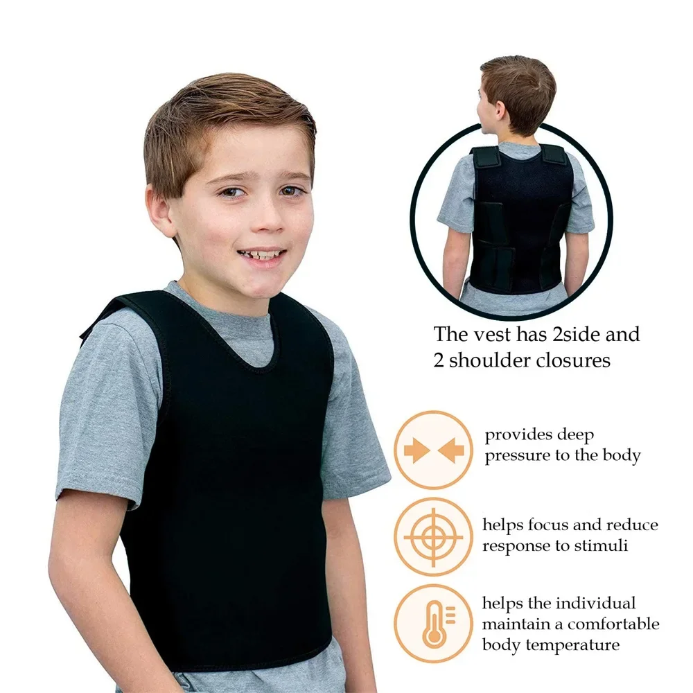 Sensory Compression Vest Weighted Vest Low-Pressure Comfort Against For Kids Teens Autism Hyperactivity Mood Processing Disorder