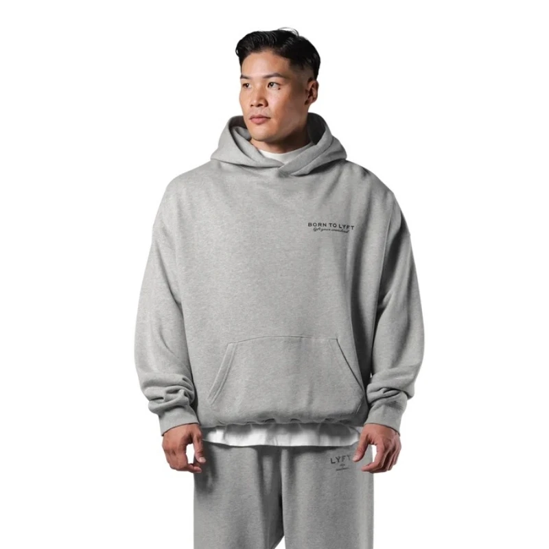 LYFT Classic Design Oversized Hoodies Men's Cotton Harajuku Sweatshirts Casual Vintage Streetwear Fleece Warm Sweaters Tops Y2K