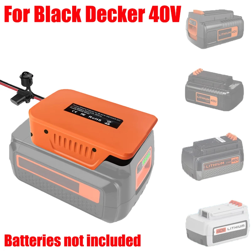 

Адаптер-коннектор DIY для литиевых аккумуляторов Black & Decker/RYOBI/Makita/Hitachi/Hikoki 18В/40В с предохранителем и выключателем для роботов