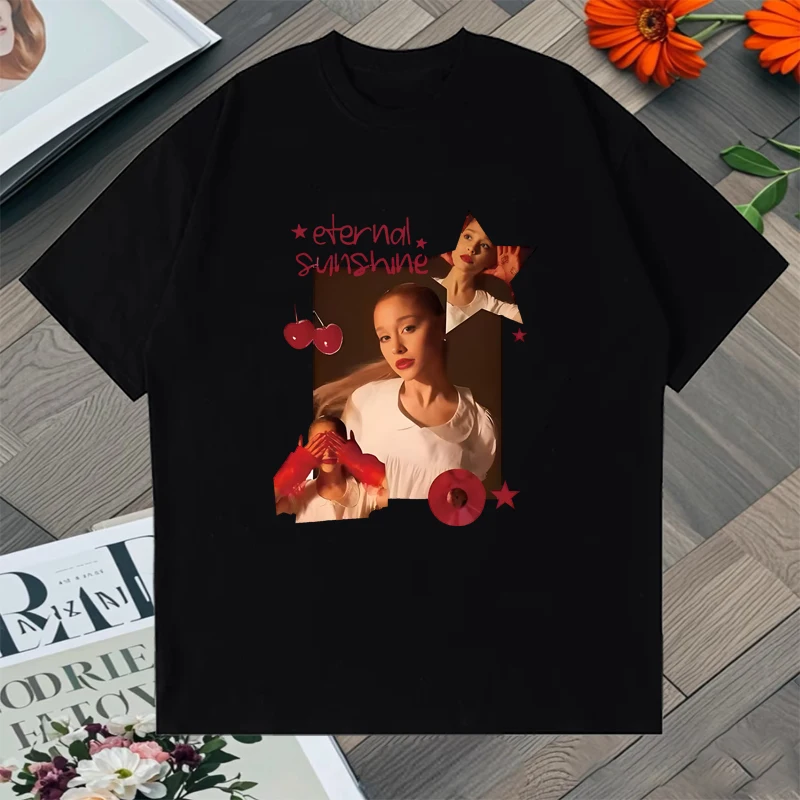 Trend Ariana Grande Eternal Sunshine Graphic Printed short sleeve t-shirts Men Women Cotton Crew Neck Oversized Unisex Tee shirt