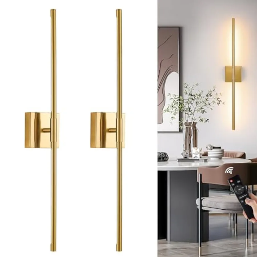 Battery Operated Wall Sconces, Dimmable Wall Sconces with Remote Control, Rechargeable Sconces Wall Lightg, ″ LED Wireless Wall