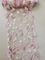 20Yards Pink Strawberry Embroidered Tulle Lace Trimmings Dress Laces Fabric Sewing Girl Lingerie Underwear Crafts Material