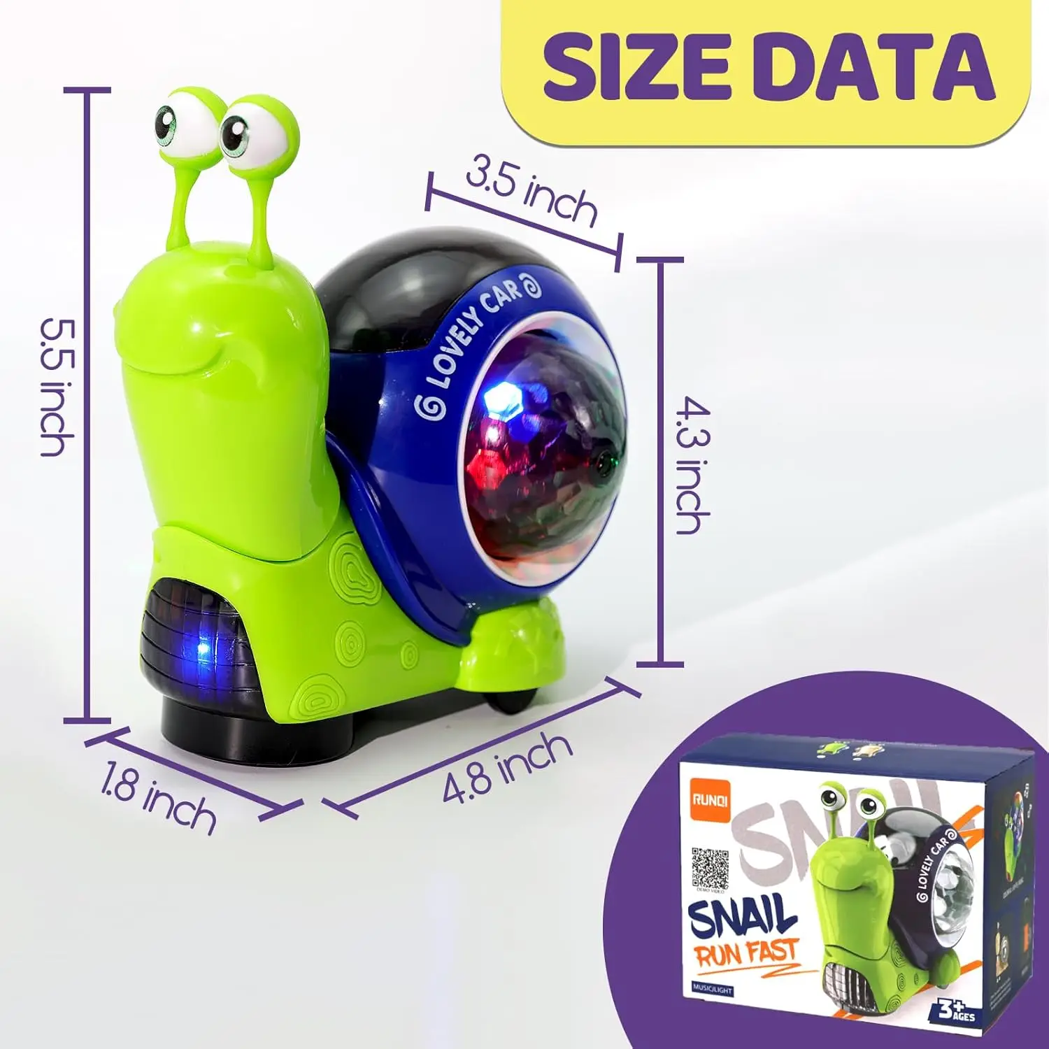 Creative Musical Light Up Crawling Snail Toy, Interactive Crawling Snail Toy, Early Learning Educational Toy, Sensory Toy