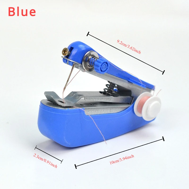 Home Handheld Sewing Machine Protable Outdoor Travel Clothes Fabrics DIY Stitchin Sew Tool Mini Manual Stitch Needlework Machine