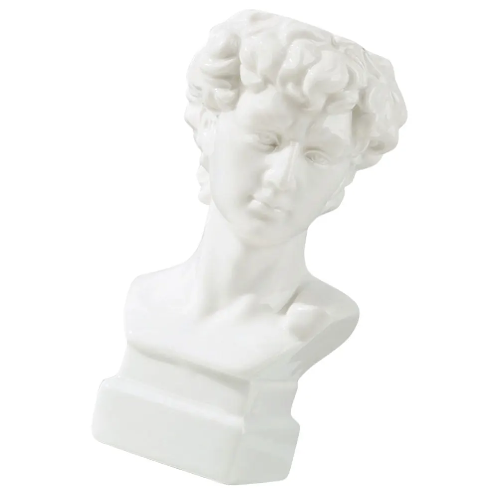 

Ceramic Vase David Head Statue Planter Decorative Flower Container Desktop Centerpiece Creative Flower Arrangement