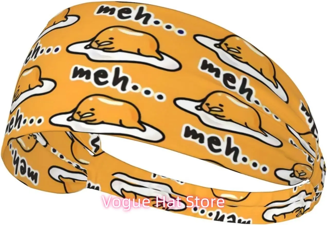 

Gudetama Cute Workout Headbands Fashion Sports Sweatbands Yoga for Fitness Athletic Non Slip Wicking Headsca