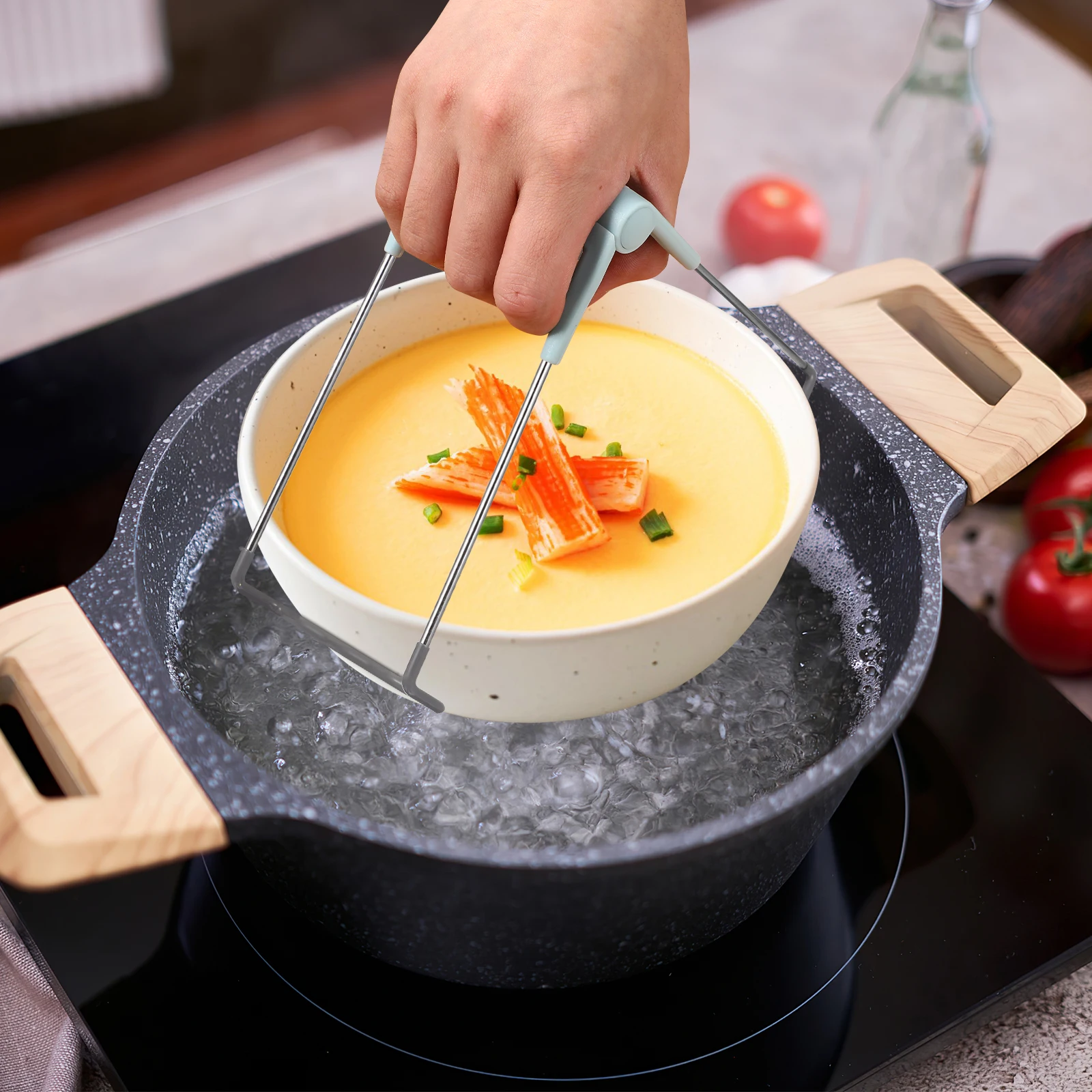 

Slip Resistant Plate Gripper Hot Pot Accessories Pan Gripper Camping Cookware Kitchen Tools Bowl Holder Food Tongs Microwave
