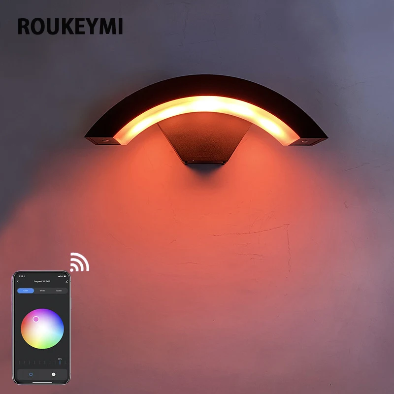 ROUKEYMI Tuya outdoor wall lamps modern outdoor wall light waterproof for garden wall light interior sconces bathroom